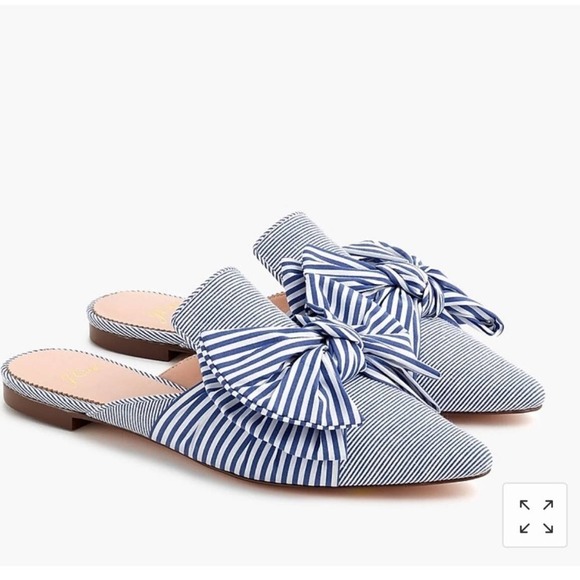 J. Crew Shoes - J Crew Marina Bow Slide in Stripes
